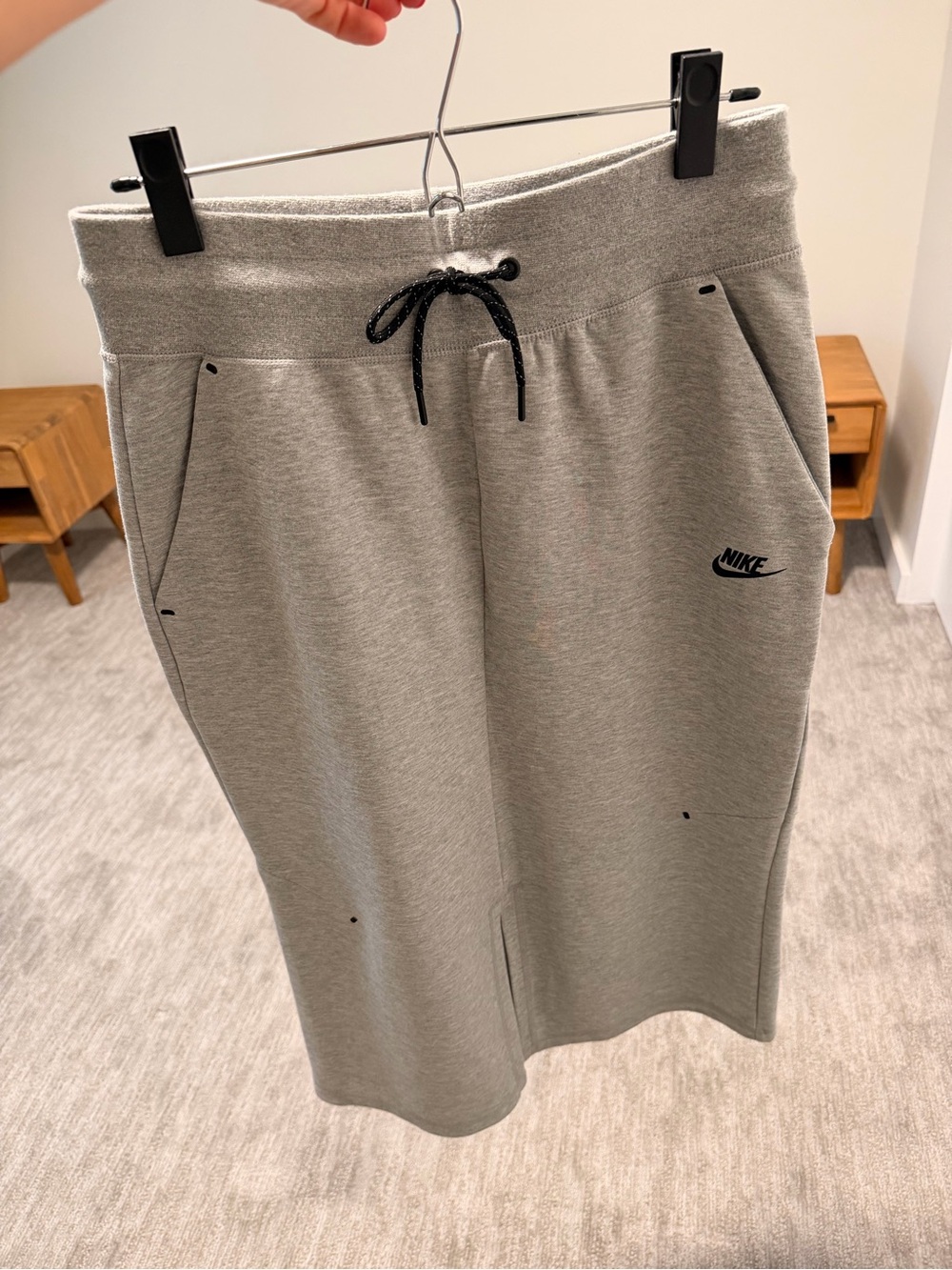 Nike Women's Light Gray Midi Drawstring Skirt